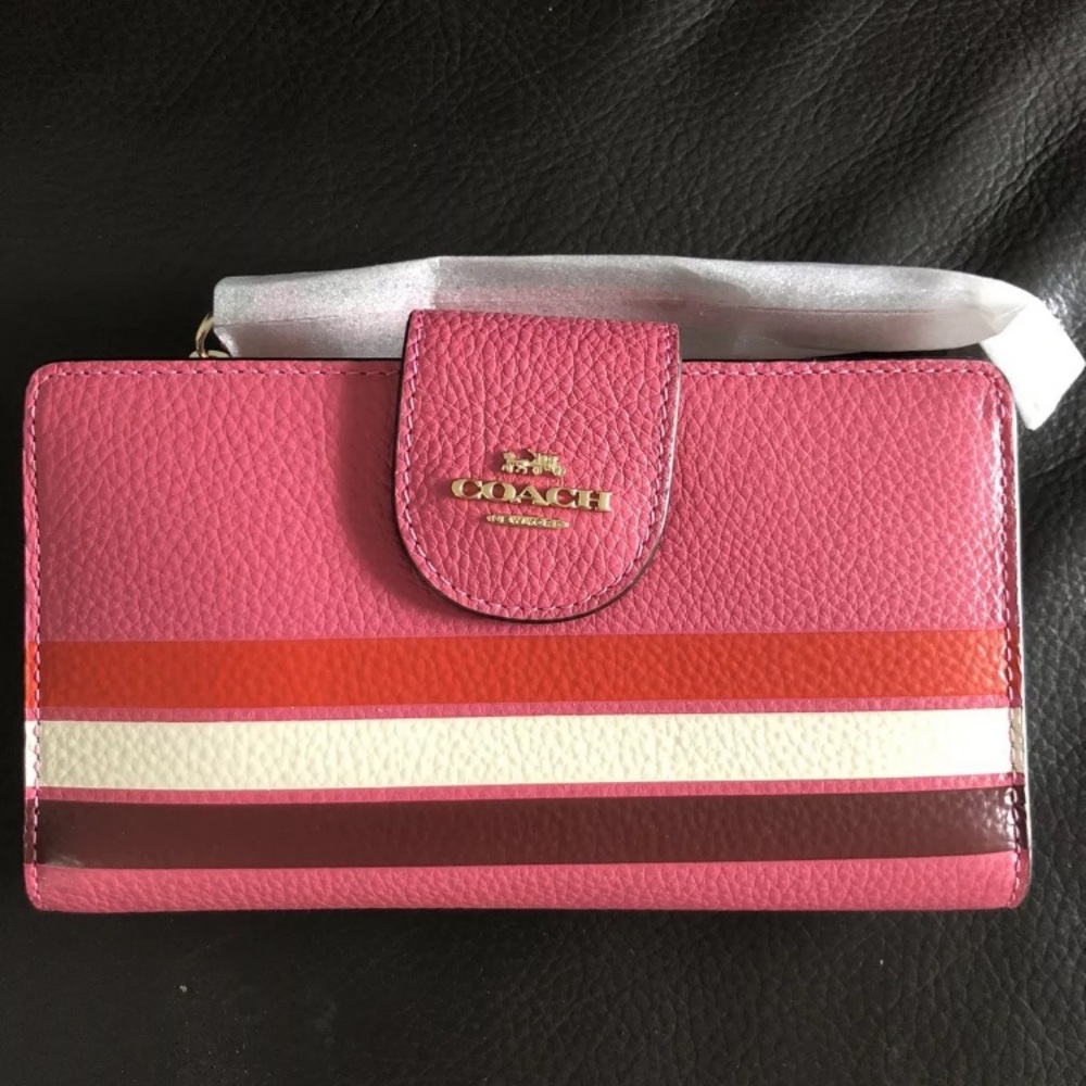 HOST PICK Coach Pink Pinstripe Tech Wallet - Picture 4 of 6